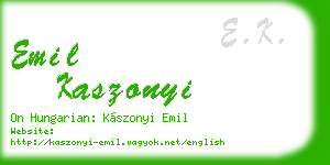 emil kaszonyi business card